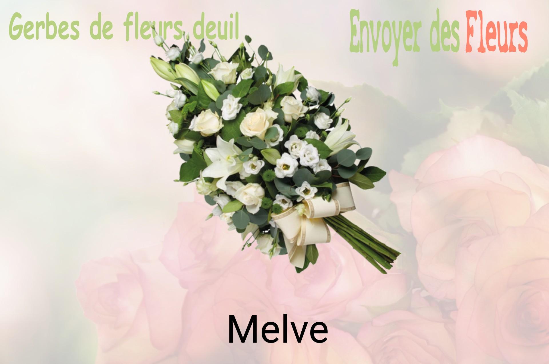 Gerbe de fleurs de deuil livrée à Melve